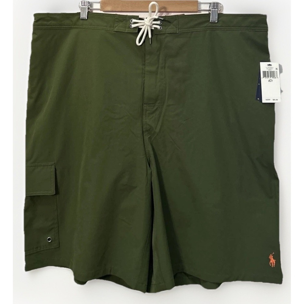 NWT Mens Polo Ralph Lauren Big & Tall Kailua Long Swim Trunks Shorts Sz 2XLT $85